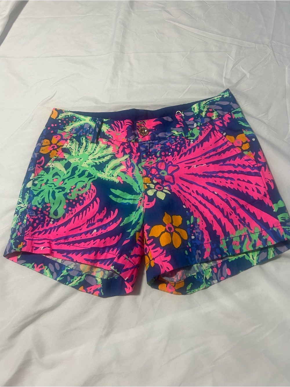 Lilly Pulitzer NWT 00 Callahan Indigo All A Glow Shorts 5” Inseam Preppy Beach - Picture 14 of 16